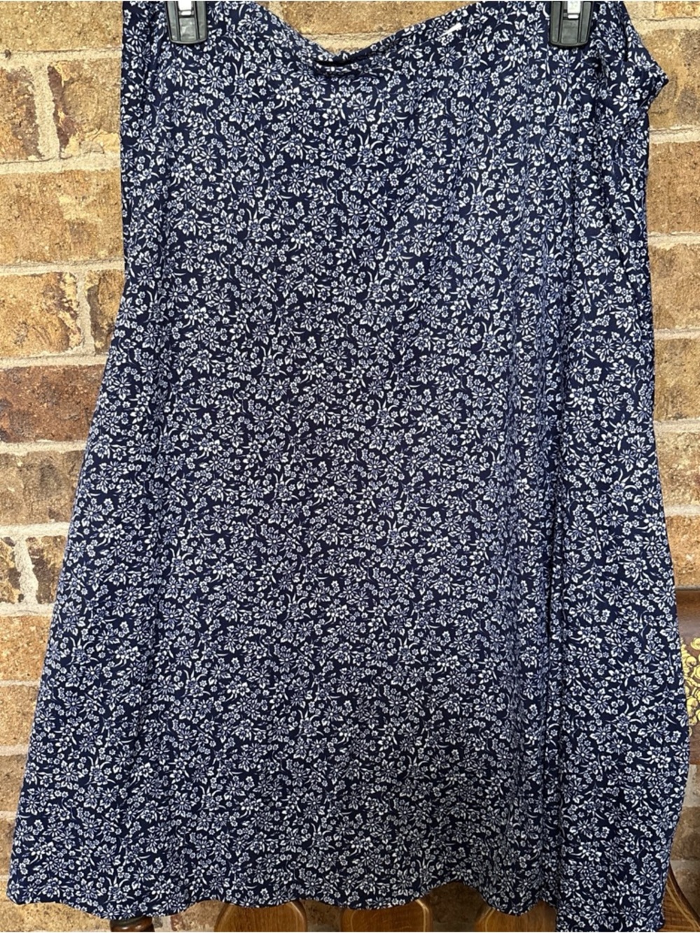 Floral Navy A-Line Skirt